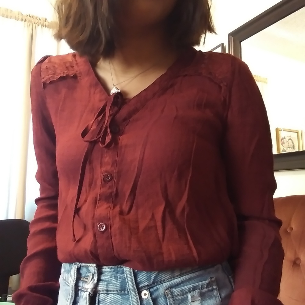 Romantic red blouse